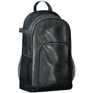 New NWT Augusta Sportswear All Out Black Glitter Backpack Book Bag Women's